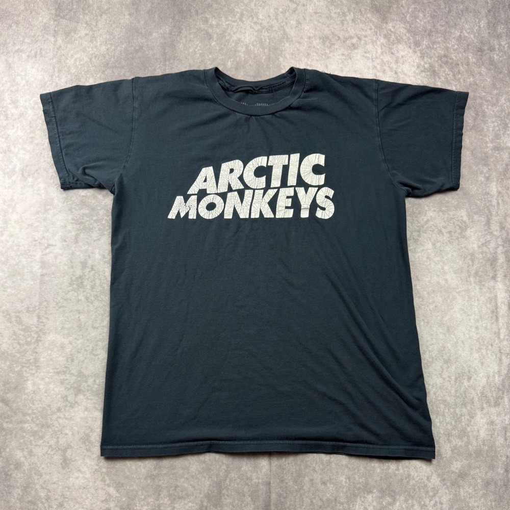 Arctic Monkeys Band T-Shirt Black Graphic Logo Indie Rock Tee Mens Medium